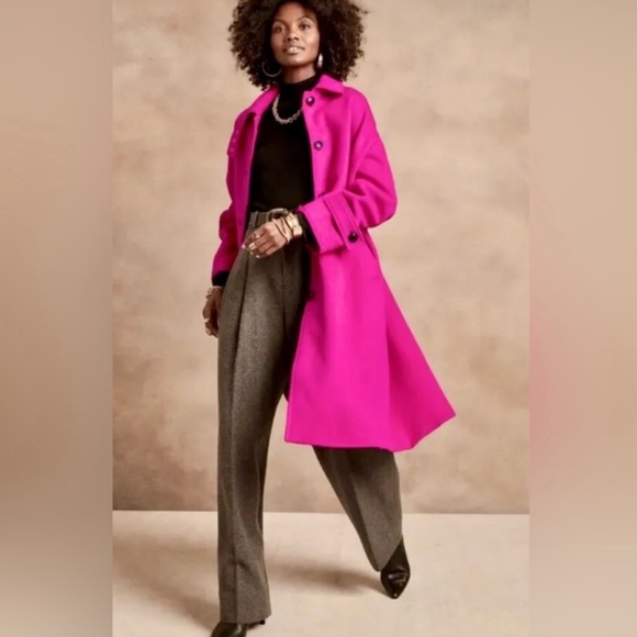 Banana Republic Jackets & Blazers - NWT! Banana Republic Pink Fuscia Italian Melton Cocoon Coat - Multiple Sizes